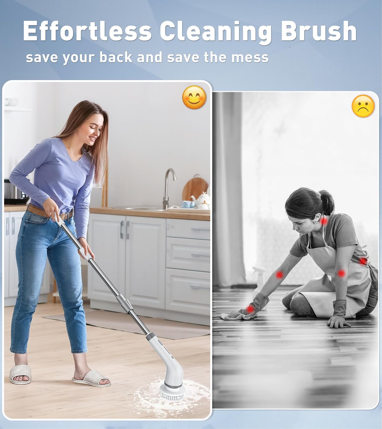 Electric Spin Scrubber Shower Scrubber Power Cleaning Brush, 7 Brush Heads 2 Powerful High Speeds 90 Min Runtime Waterproof Scrubber Brush for Bathroom Bathtub Floor Tile Sink