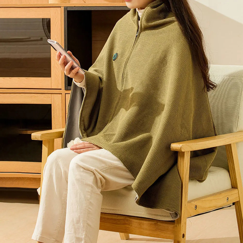 Wearable USB Electric Heated Blanket with 5000Mah Power Bank Heating Electric Blanket Shawl USB Heated Blanket Shawl