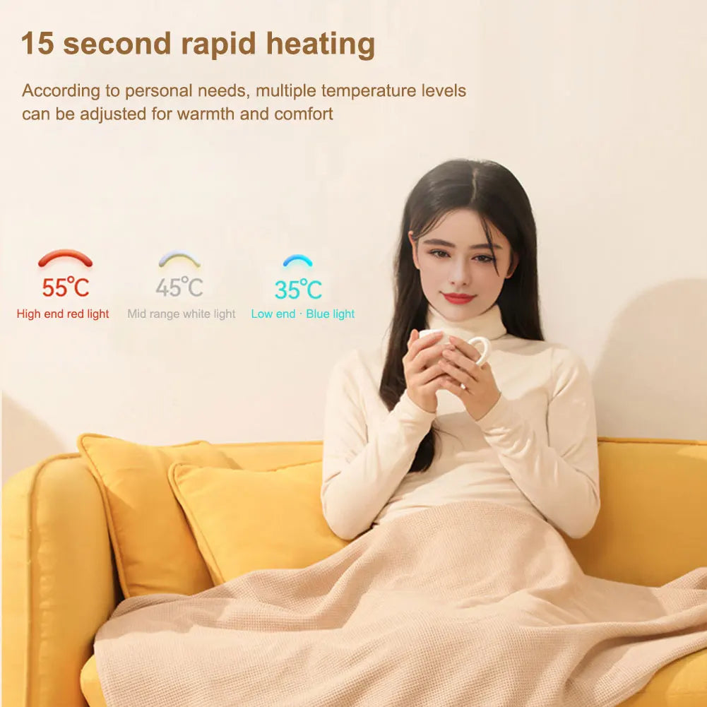 Wearable USB Electric Heated Blanket with 5000Mah Power Bank Heating Electric Blanket Shawl USB Heated Blanket Shawl